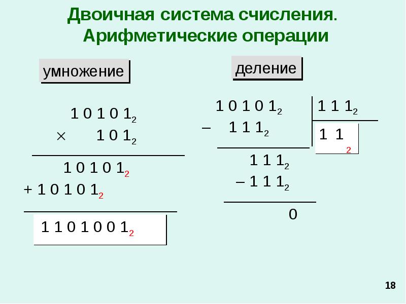 Деление счисления. Арифметические действия в двоичной системе счисления. Арифметические операции в двоичной системе счисления. Операции в двоичной системе счисления. Вычитание и деление в двоичной системе счисления.