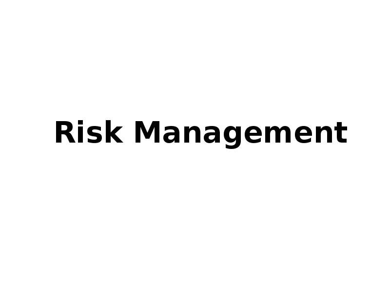 Реферат: Risk Management What Is Risk