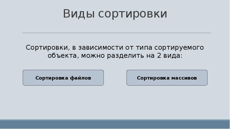 Виды сортировок