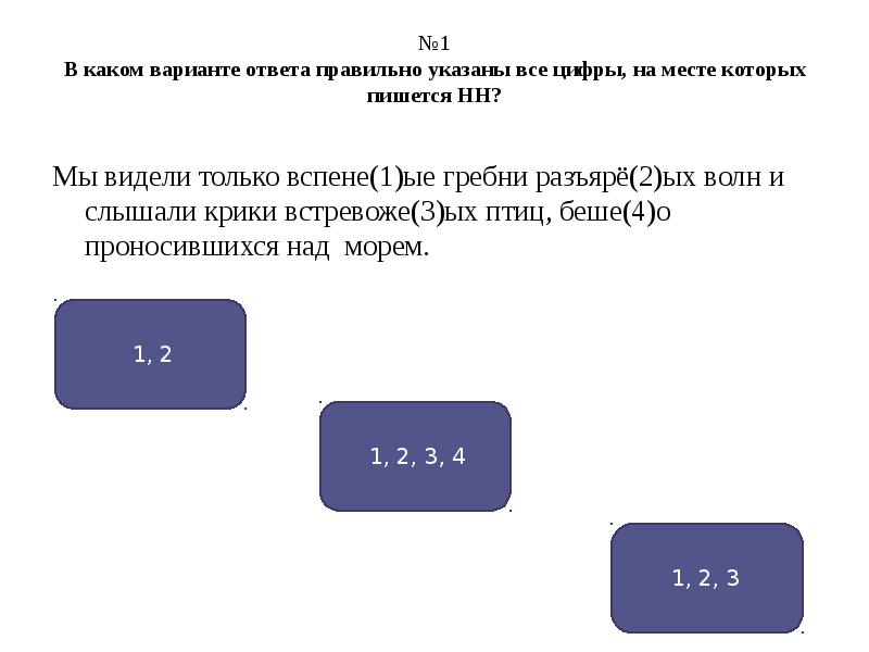 Укажите все цифры на месте которых пишется нн создавая свой проект архитектор