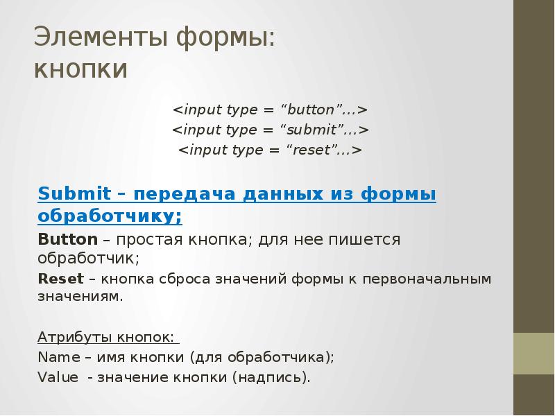 Формы html презентация