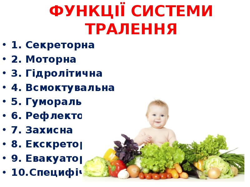 ФУНКЦІЇ СИСТЕМИ ТРАЛЕННЯ
1. Секреторна
2. Моторна
3. Гідролітична
4. ФУНКЦІЇ СИСТЕМИ ТРАЛЕННЯ
1. Секреторна
2. Моторна
3. Гідролітична
4.