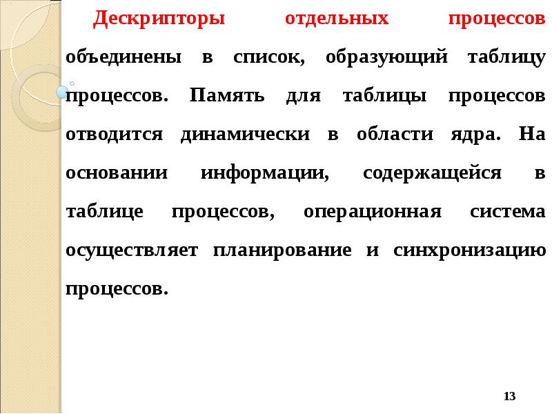 Объединенный процесс. Дескриптор процесса. Отдельный процесс. На основании информации. Дескрипторы процессора.