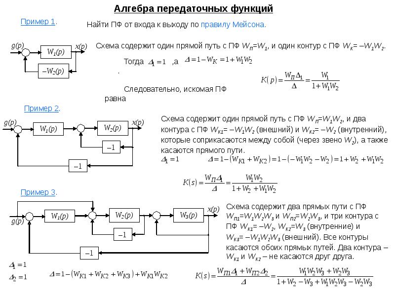 Передаточная функция по схеме