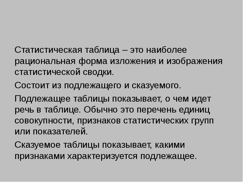 Это наиболее рациональная форма изложения и изображения статистических результатов