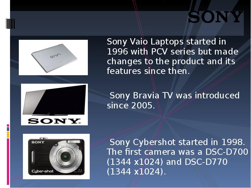Sony Vaio Laptops started in 1996 with PCV series but made