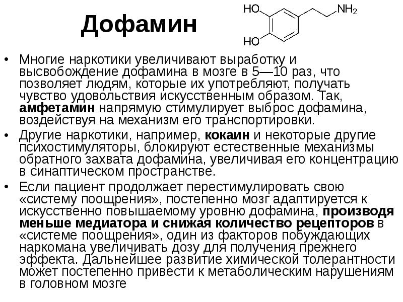 Естественные источники дофамина