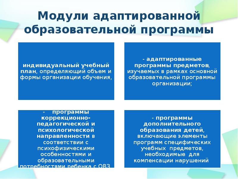 Адаптированная программа основного образования. Разработка адаптивных образовательных программ. Образовательное программное обеспечение для детей с ОВЗ. Основных образовательных программ для детей с ОВЗ. Адаптивная программа.