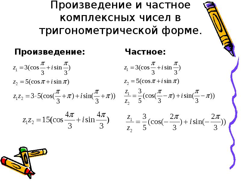 Виды комплексных чисел презентация