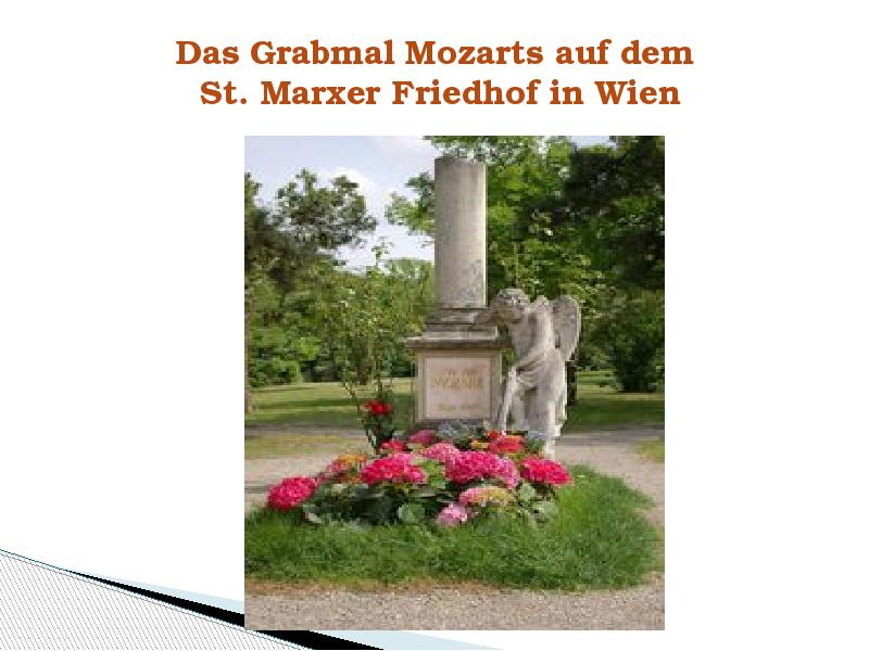 Das Grabmal Mozarts auf dem  St. Marxer Friedhof in Wien