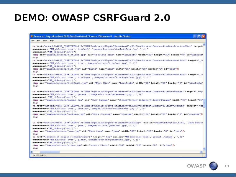 DEMO: OWASP CSRFGuard 2.0 DEMO: OWASP CSRFGuard 2.0