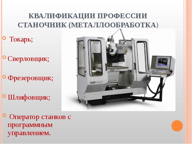 Презентация на тему оператор станков с чпу