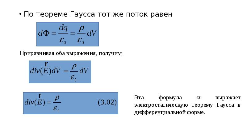 Теорема гаусса физика