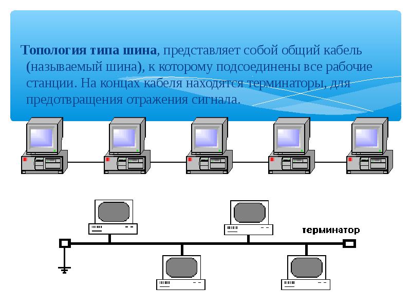 Одноранговая локальная сеть с топологией линейная шина