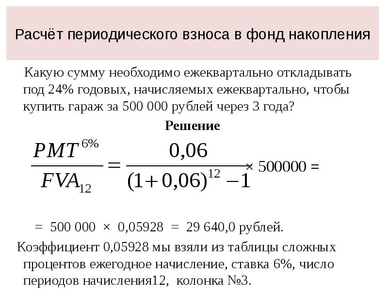 Занятая сумма