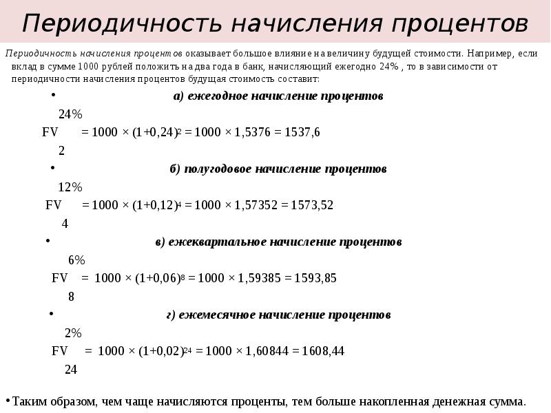 Сумма начисленных процентов