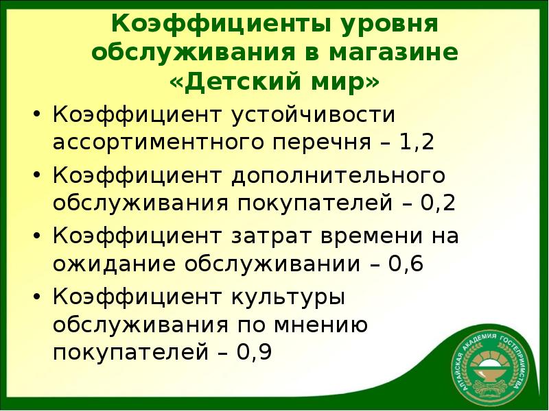 Уровень обслуживания