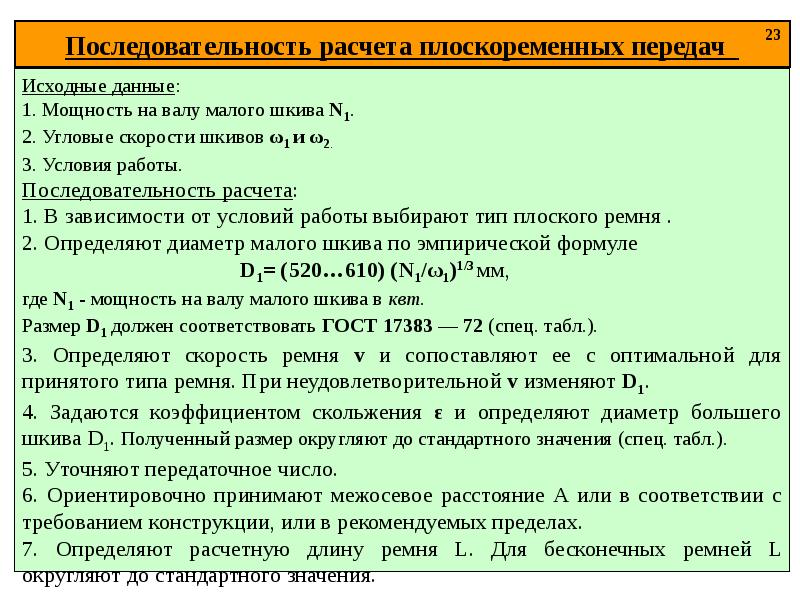 Ременные передачи презентация