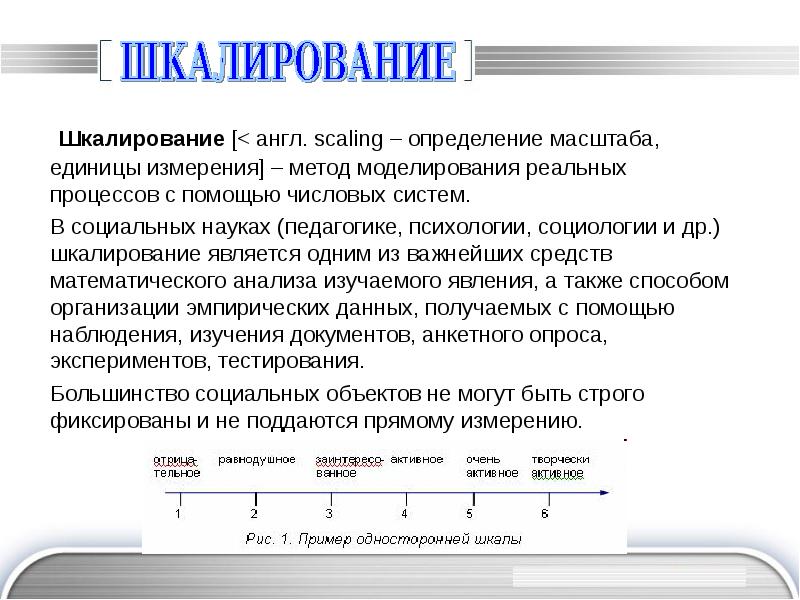 Многомерное шкалирование презентация