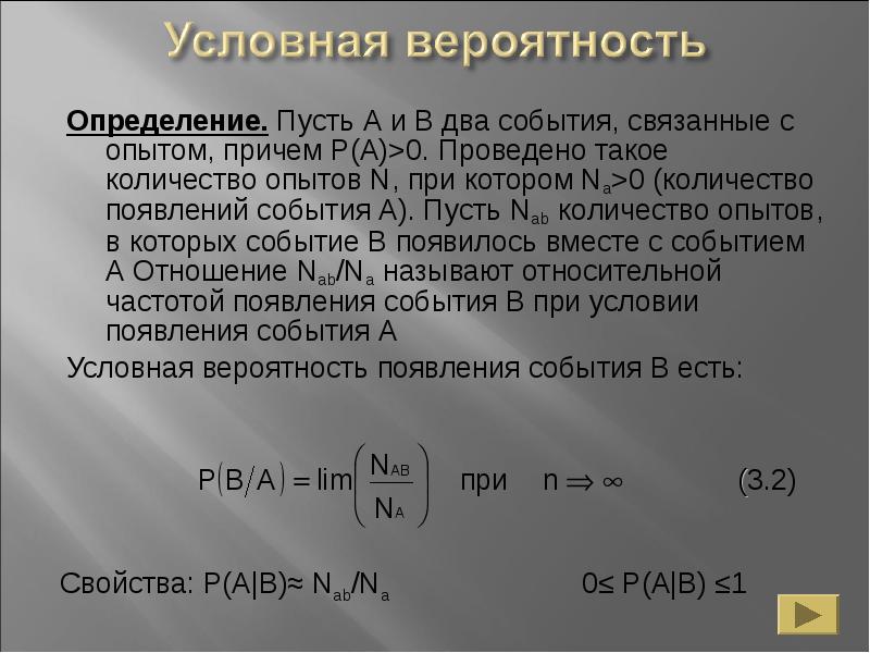 Вероятность появления события