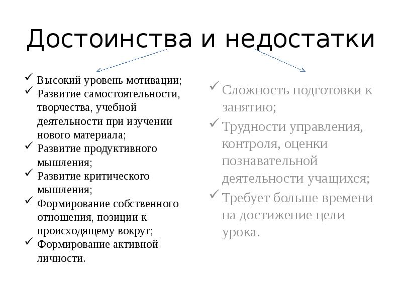 Практический метод достоинства и недостатки