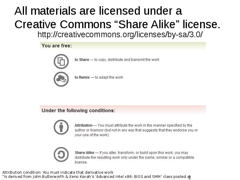 All materials are licensed under a Creative Commons “Share Alike” license.