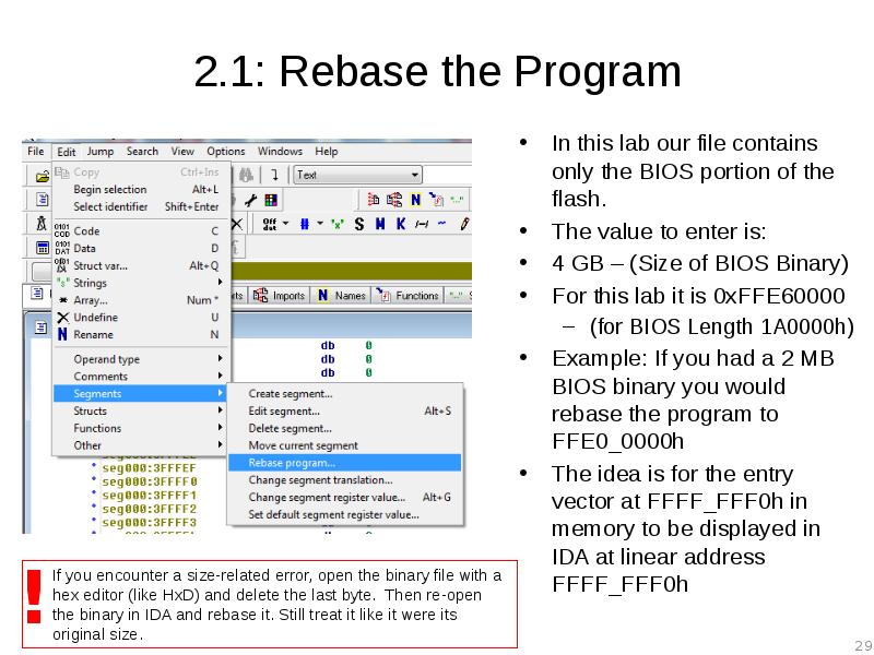 2.1: Rebase the Program In this lab our file contains only