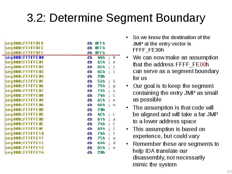 3.2: Determine Segment Boundary So we know the destination of the