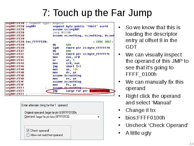7: Touch up the Far Jump So we know that this