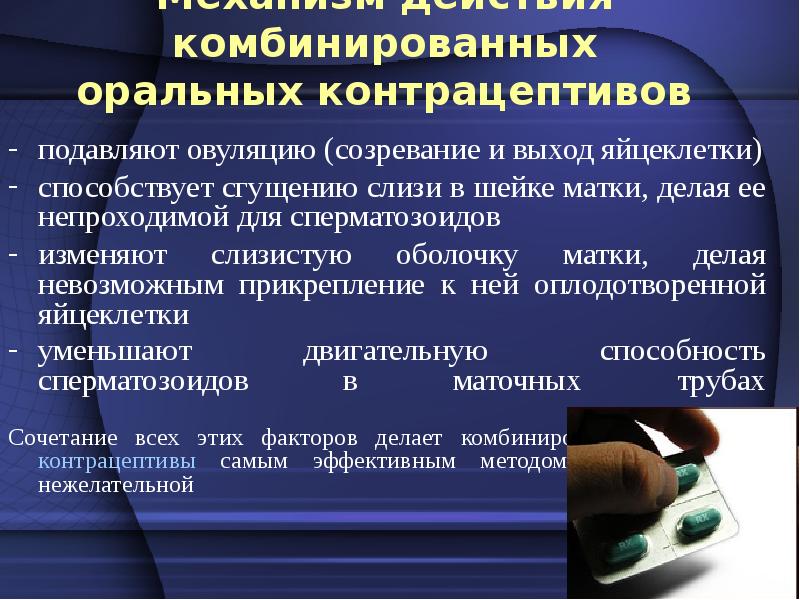 Презентация комбинированные оральные контрацептивы