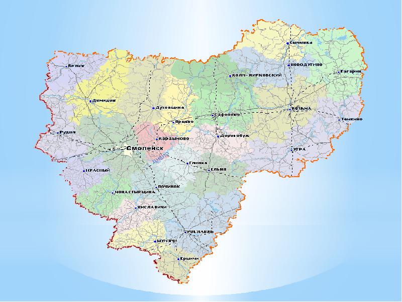 Смоленская область на карте. Карта Смоленской области. Смоленской области на карте России. Границы Смоленской области.