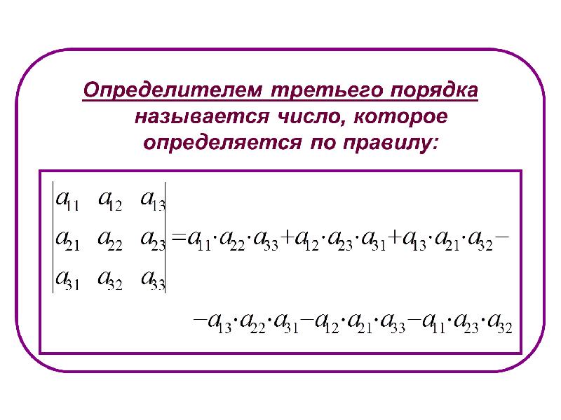 Определитель третьего порядка. Определить третьего порядка. Определителем третьего порядка называется число. Как найти определитель 3 порядка. Что называется определителем третьего порядка.