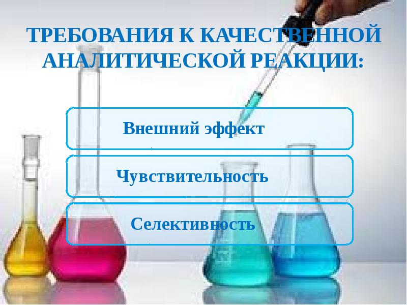 Количественные химические реакции. Требования к аналитическим реакциям в качественном анализе. Основы качественного анализа. Качественный химический анализ. Требования к качественной аналитической химической реакции.