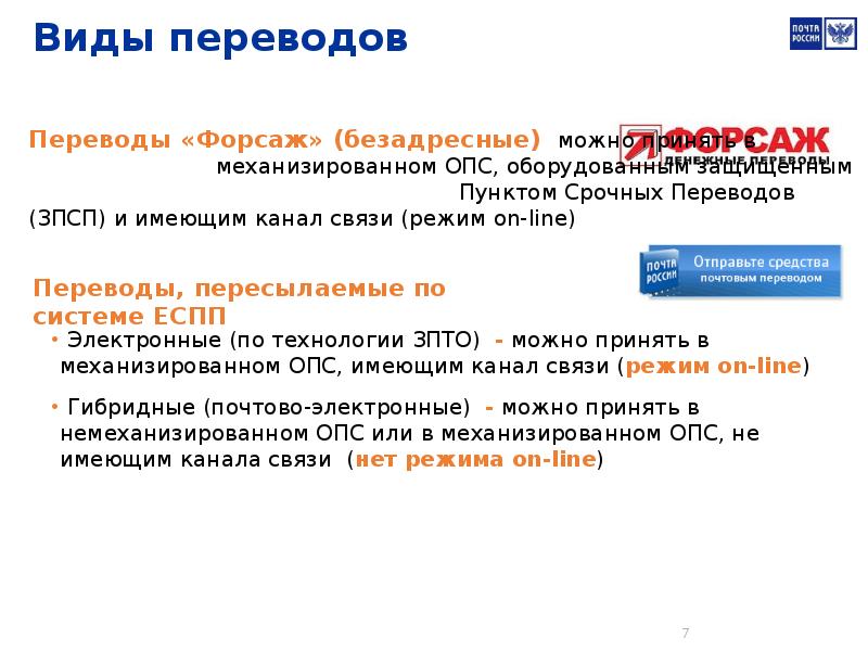 Какие виды переводов