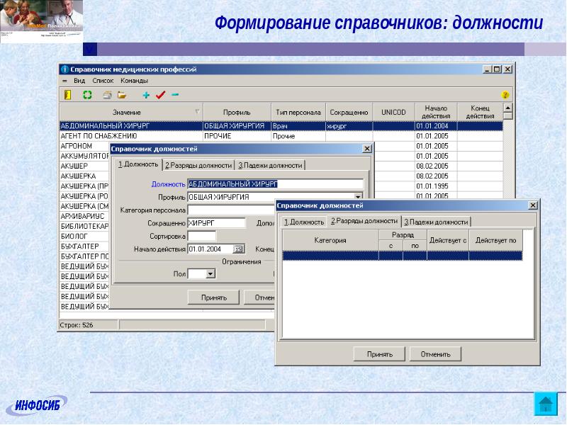 Расчет медицинских кадров. Формирование справочников происходит:. Программа Инфомед. Формирование справочника услуг презентация. Инфосиб программа.