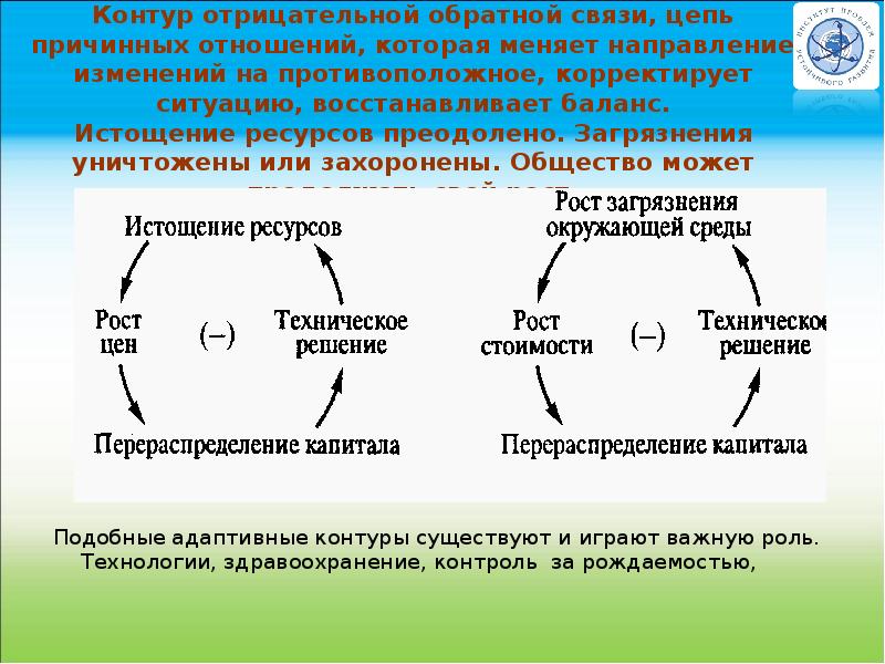 Причинная связь функциональная связь. Контуры положительной и отрицательной обратной связи.