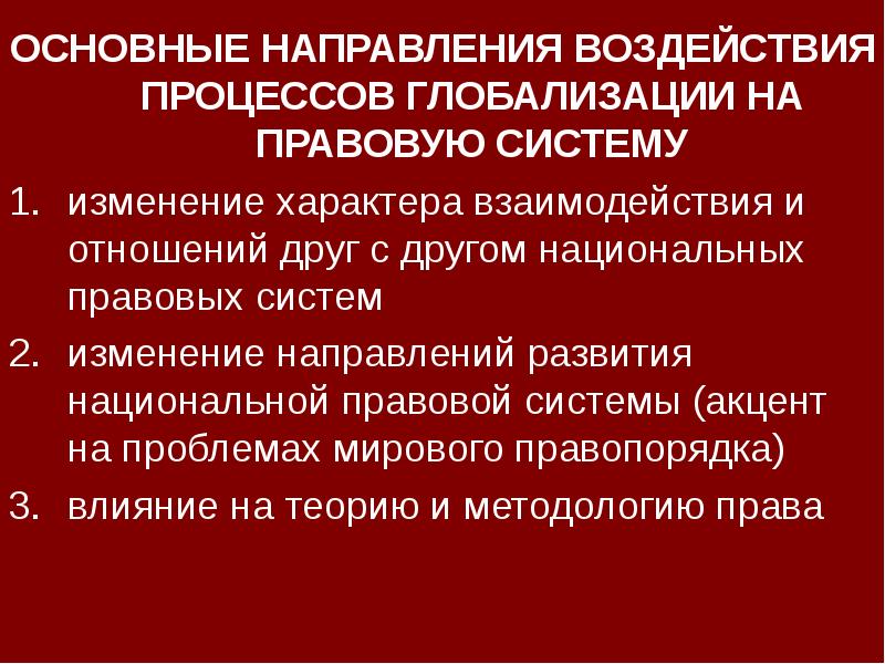 Направление воздействия