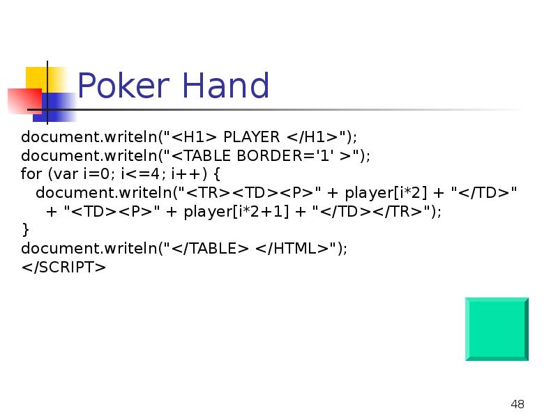 Poker Hand Poker Hand