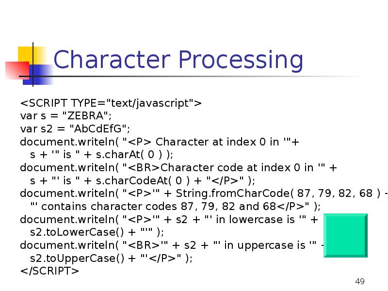 Character Processing Character Processing