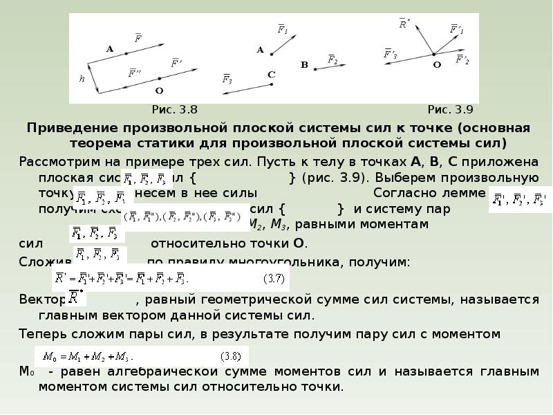 Момент системы сил