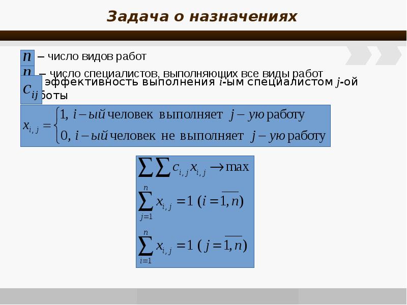 Задача о назначениях