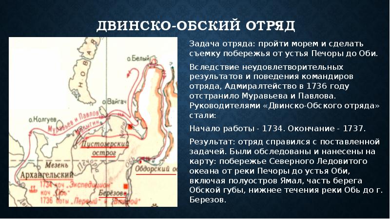 Великая северная экспедиция 1733 1743. Двинско-Обский отряд Великая Северная Экспедиция карта. Обско-Енисейский отряд Великая Северная Экспедиция. Двинско Обский отряд маршрут. Обско-Енисейский отряд маршрут.