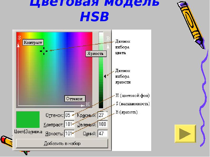 Цветовой моделью является