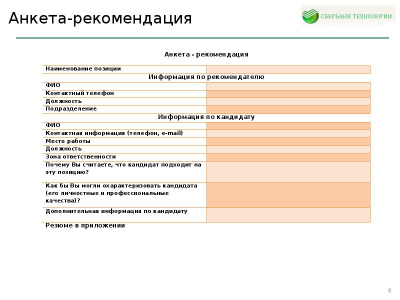 Лист рекомендаций образец