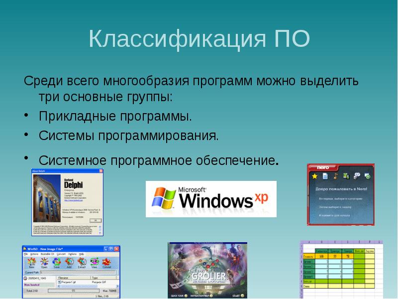 Виды компьютерных программ презентация