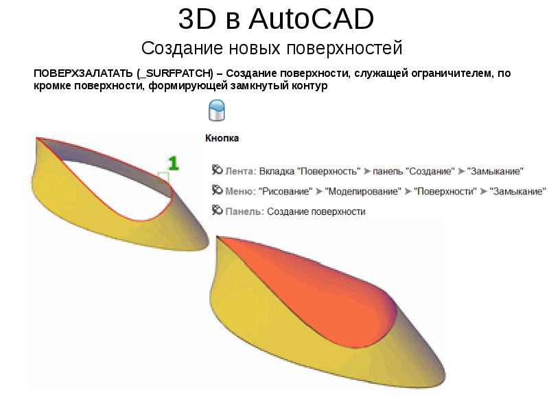 Формирование поверхности. Автокад создание поверхности.