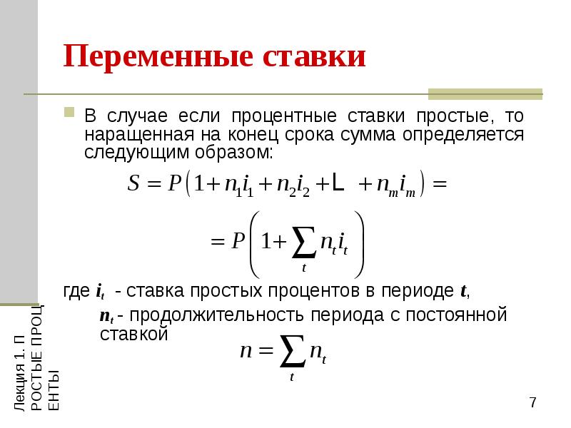 Реферат: Простые ставки процентов