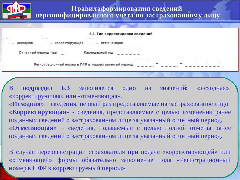 Образец заявления о корректировке сведений индивидуального персонифицированного учета