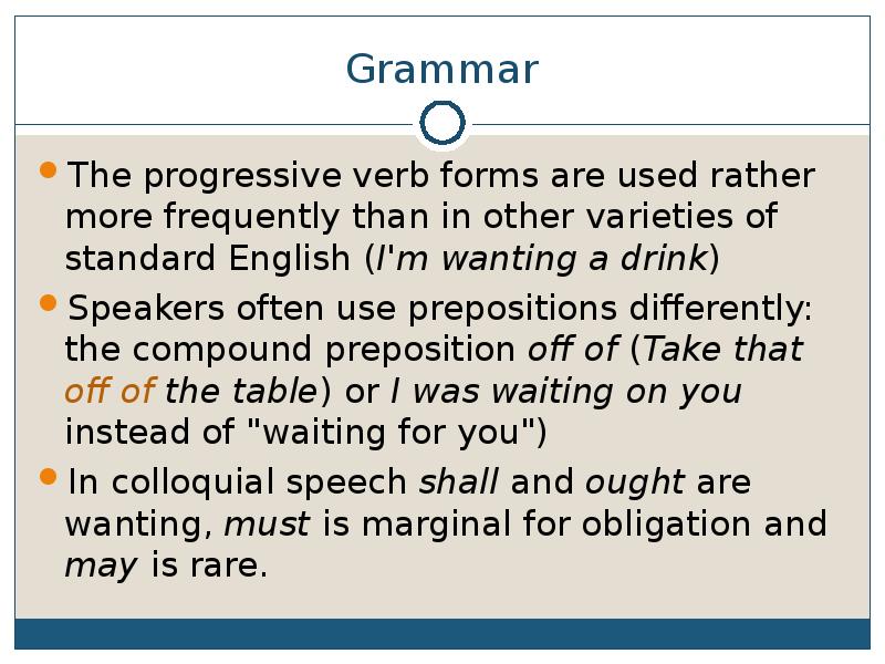 Progressive verb forms