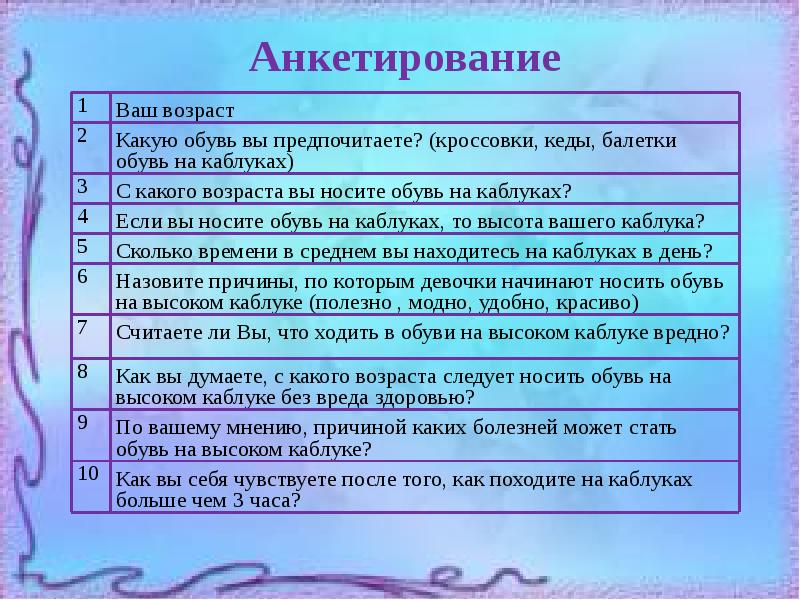 Вред высоких каблуков с точки зрения физики презентация